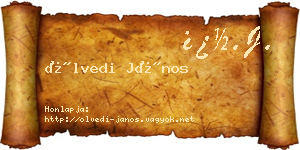 Ölvedi János névjegykártya